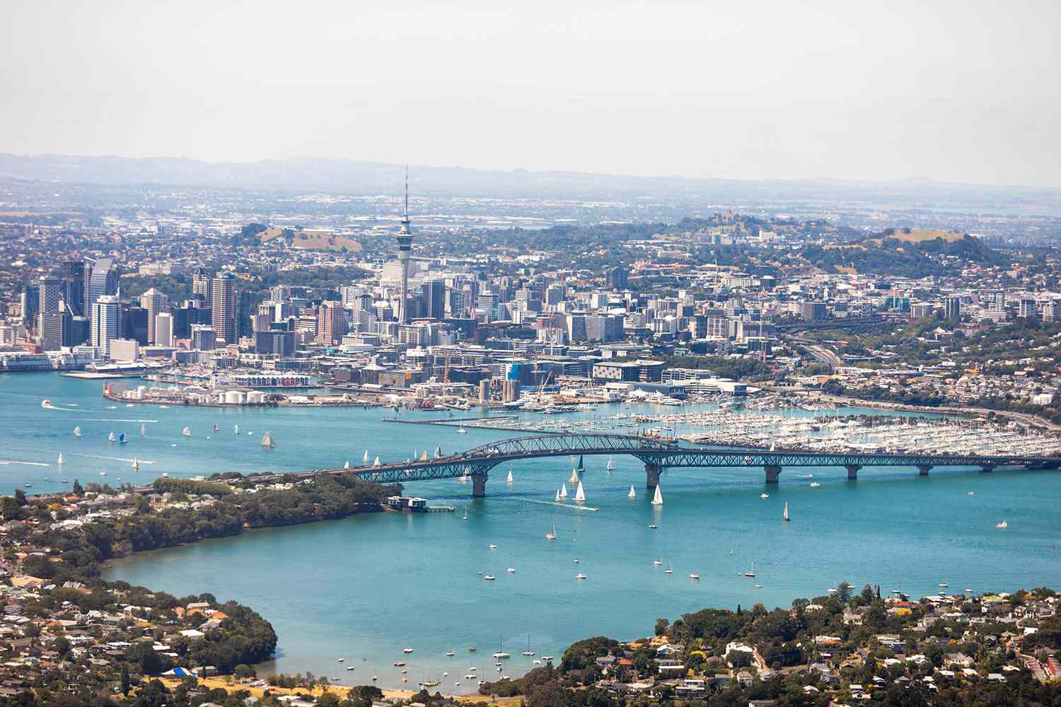 Auckland harbour at twilight